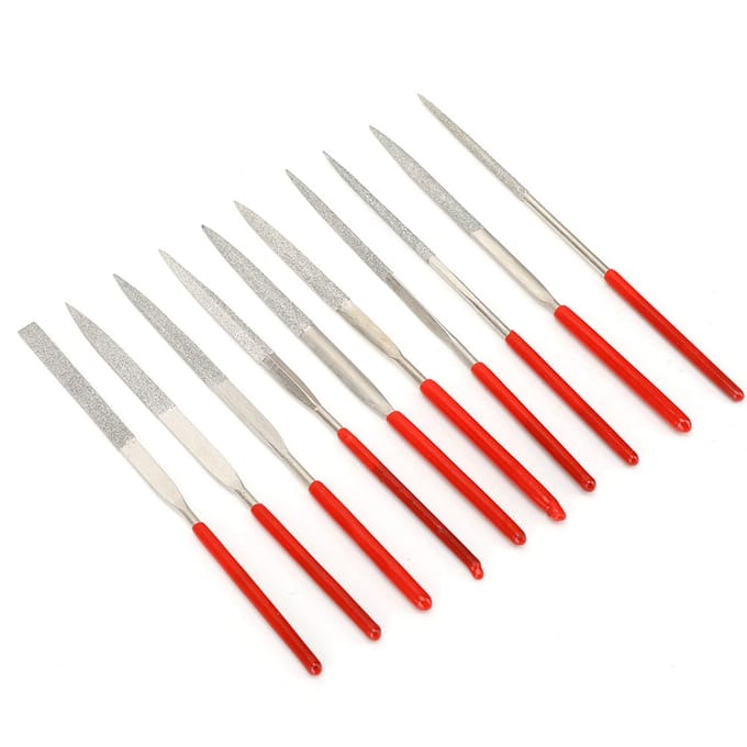 Lot de 10 limes diamantées multifonctions de précision pour la modélisation de bijoux white