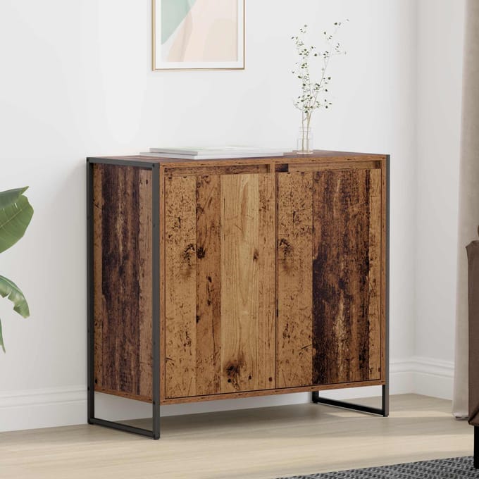 vidaXL - Bijzetkast - Oud - Hout - 79 - x - 36 - x - 75 - cm - Bewerkt - hout