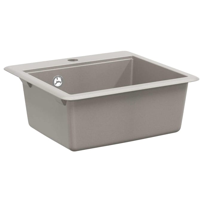 vidaXL - Wasbak - 80% - Kwarts - en - 20% - Hars - 470 - x - 440 - mm - Grijs