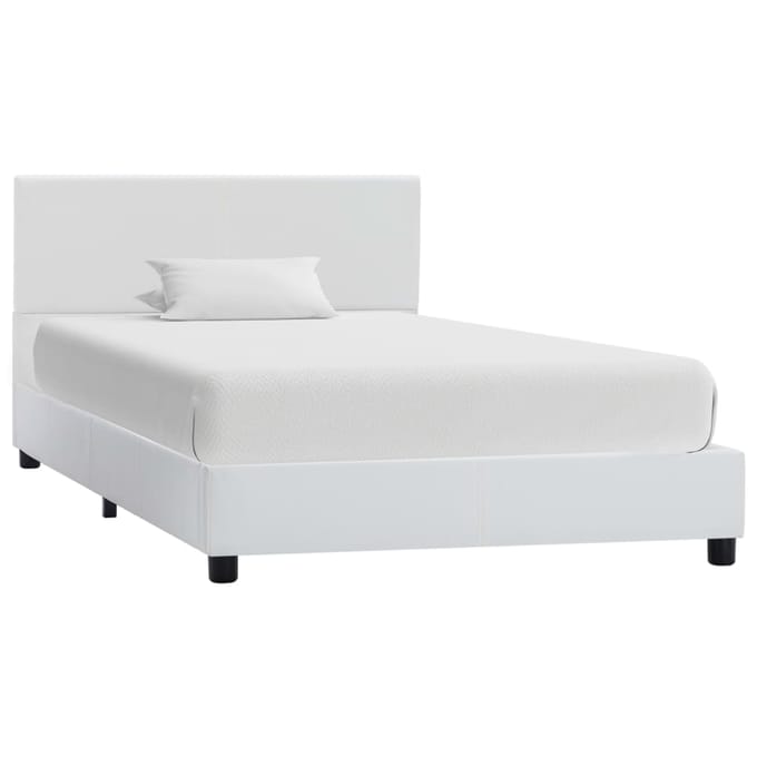 vidaXL - Bedframe - kunstleer - wit - 100x200 - cm