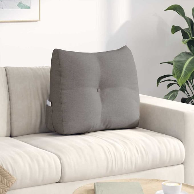 vidaXL - Rugkussen - Taupe - 60 - x - 50 - x - 24 - cm - Stof