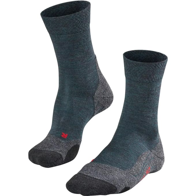 FALKE TK2 Melange anti-blaar dik wol functioneel materiaal wandelsokken heren groen - maat 42-43