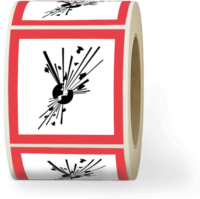 Simbol® - Gevaarsetiketten GHS 01 Explosief - Explosive - Stickers op rol - Formaat