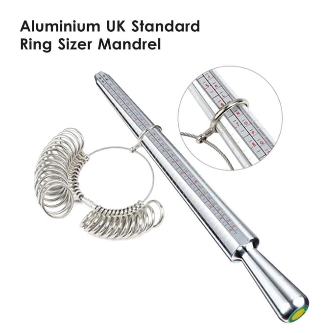 Aluminium Ring Sizer Doorn Metalen Ring Sizer Finger Sizing Stick Doorn Tool met Ring Sizer Set 1 white