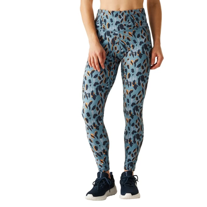 Dare 2b - Influential Dames Sportlegging - Niagra Blue Animal Print - Maat 46