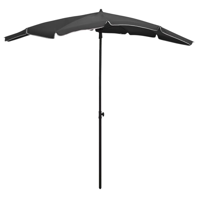 vidaXL - Parasol - met - paal - 200x130 - cm - antracietkleurig