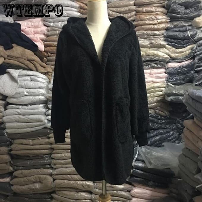 Winter dames pluche warme jas, middellange dubbelzijdige anti-bontjas 5XL wijnrode kleur