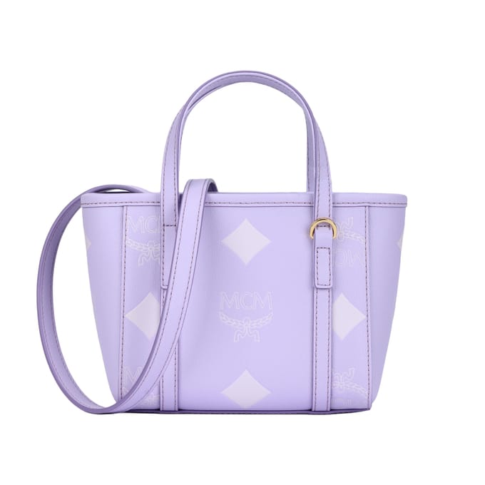 MCM Sac Cabas Série Cotton Candy Toni Resetos Sac Bandoulière Femme Violet MWPFAMT09UN001 Basic Set (Bag+Dust Bag) white