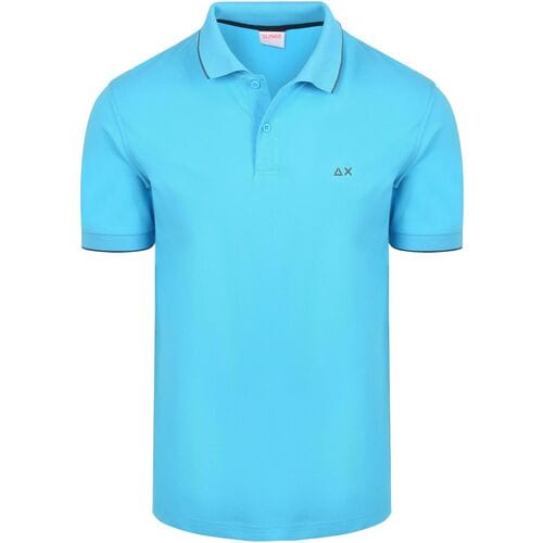 Sun68 Poloshirt Small Stripe Collar Lichtblauw - Maat XXL - Heren