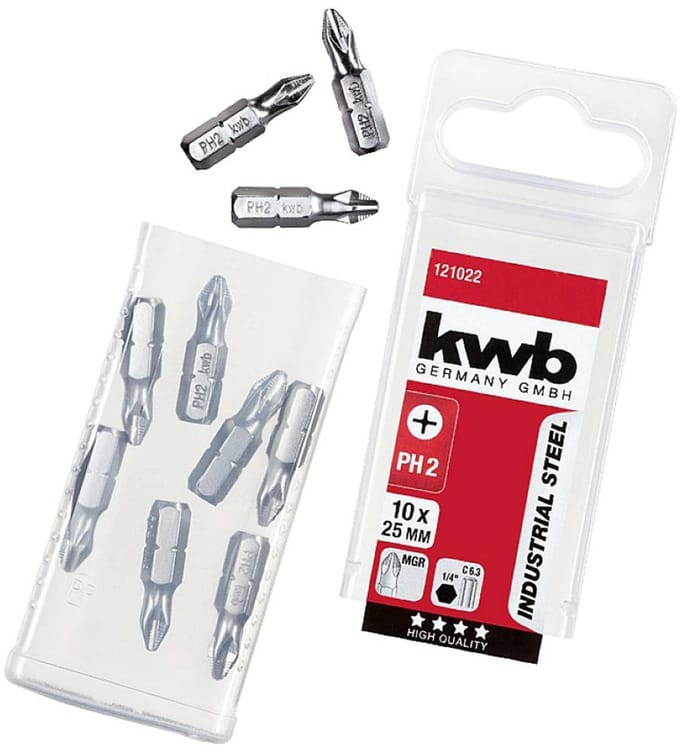kwb 121022 Kruis-bit PH 2 Staal 10 stuk(s)
