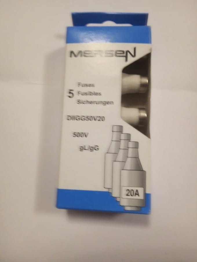 Mersen 00597.020700 Diazed zekering Geschikt voor Zekeringsgrootte 000-4 Afmeting zekering: DII 20 A 500 V