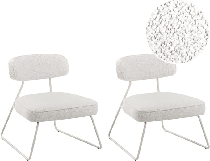 FROVI - Set van 2 fauteuils - Gebroken wit - Polyester