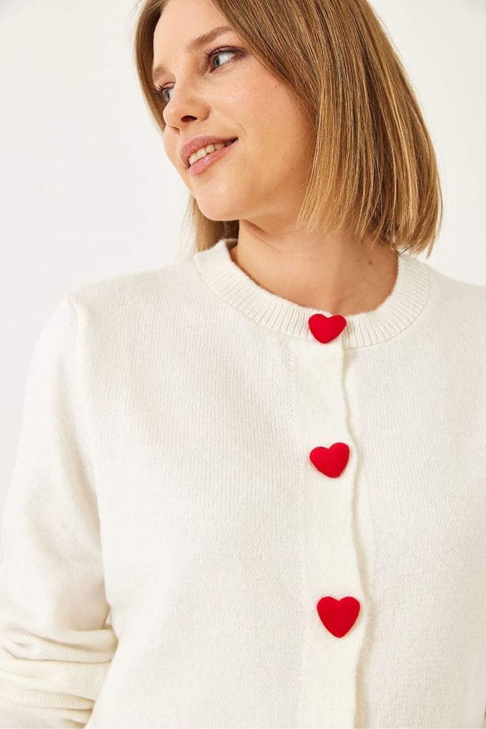 Hart Knopen Cardigan