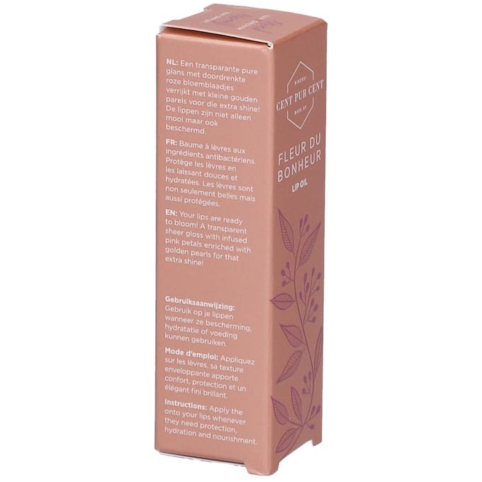Cent Pur Cent Fleur du Bonheur Lip Oil Violette - Duurzame formule - Huidvriendelijk - 3,5 ml