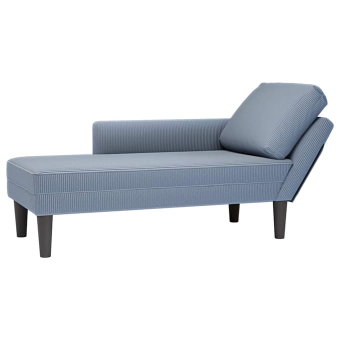vidaXL - Chaise - longue - met - kussen - corduroy - stof - blauw
