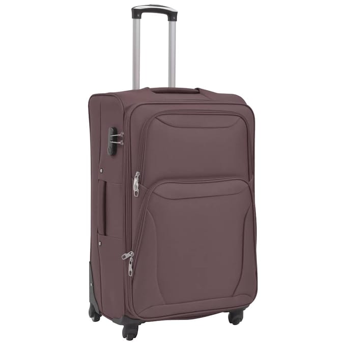 vidaXL - Trolleyset - koffiebruin - 3-delig