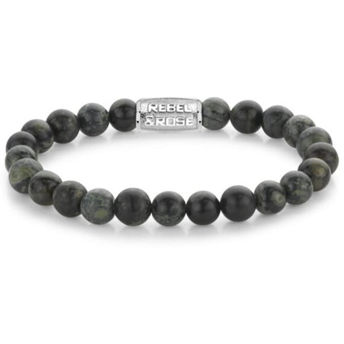 Rebel & Rose armband Green Rocks 8mm unisex RR-80107-S