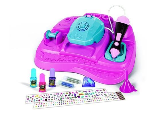 Clementoni Crazy Chic - Nagelstudio voor Kinderen - Kinder Nagellak met Stickers, Glitters en Nageldroger - Vanaf 6 jaar