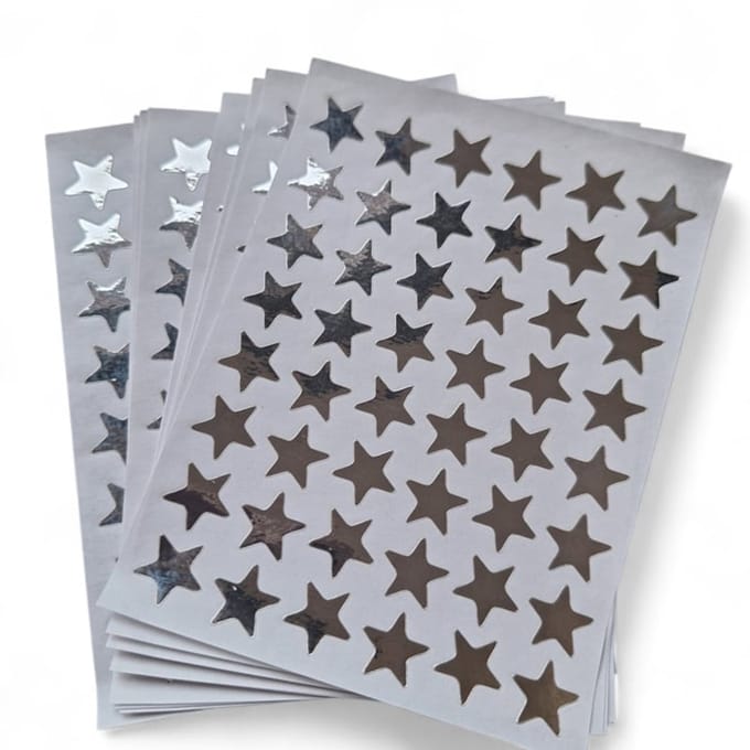 144 stickers ster Zilver
