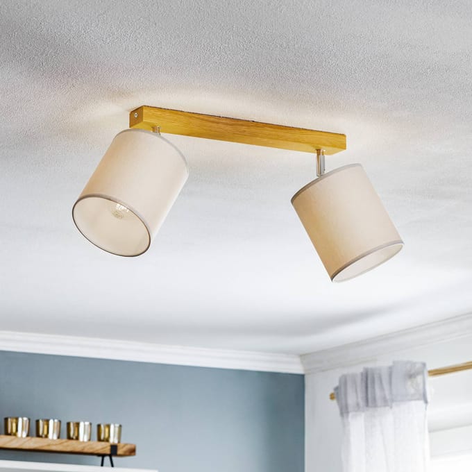 BRITOP Plafondspot Corralee, grijs, 2-lamps