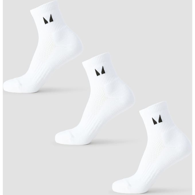 MP korte hardloopsokken (verpakking met drie stuks) - Wit - UK 2-5