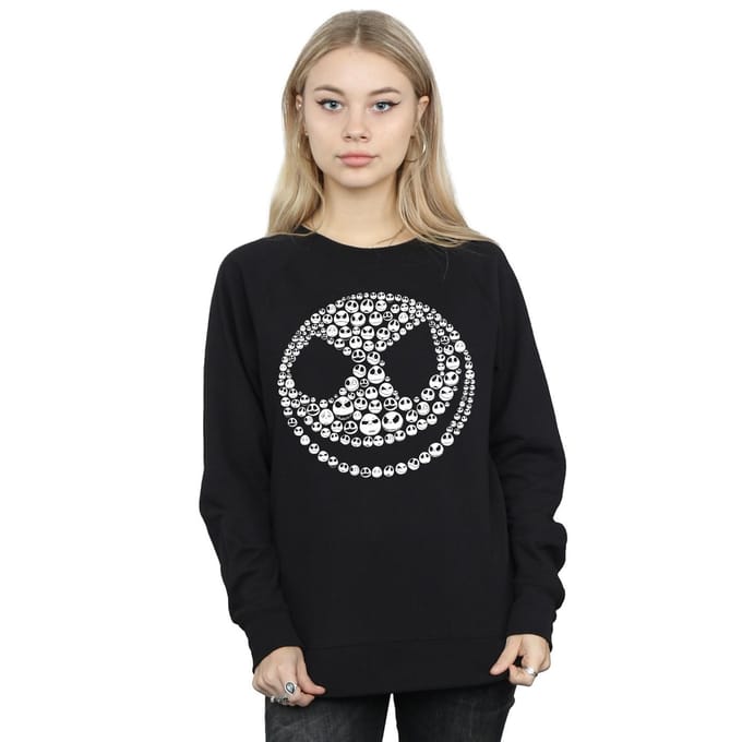 Disney Dames/Dames Nightmare Before Christmas Jack Skull Collage Sweatshirt (Zwart)