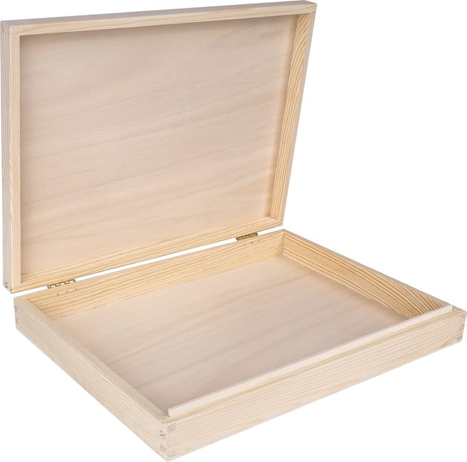 Creative Deco Opbergdoos Houten A4 Opbergbox | 33,2 x 25,2 x 4,2 cm | Perfect voor documenten, Speelgoed & Gereedschap