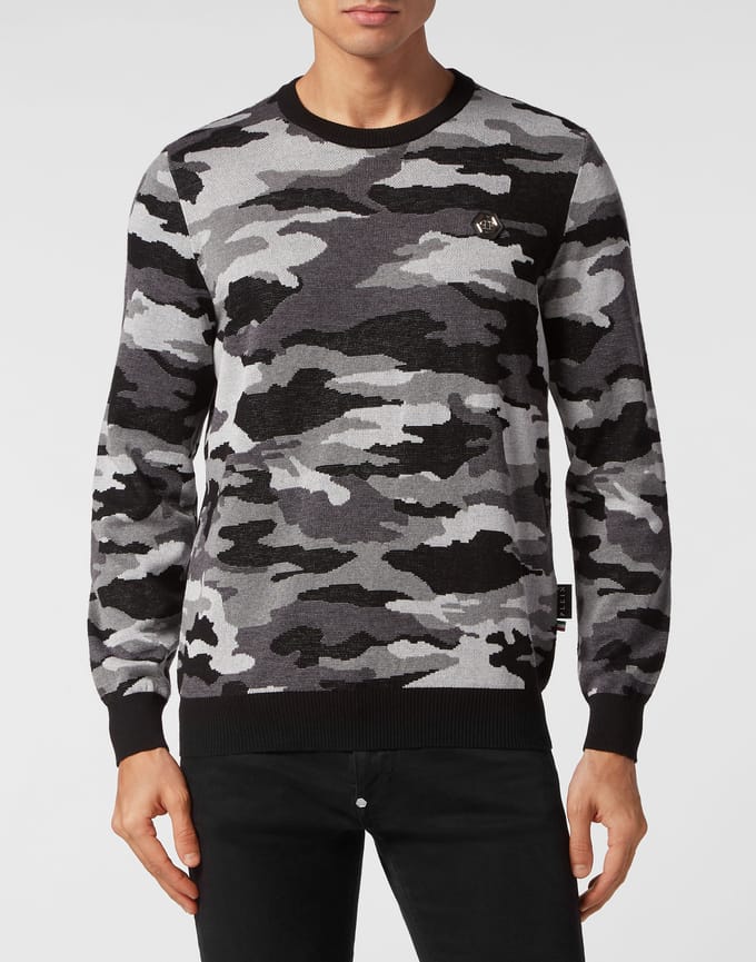 Pullover Ronde Hals Camouflage