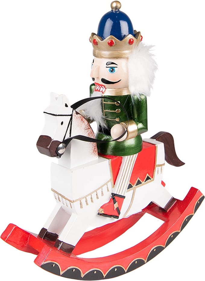 Clayre & Eef Beeld Notenkraker 30 cm Rood Groen MDF