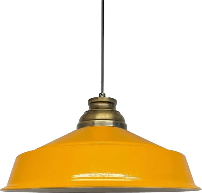Bamyum Asletl Industriële Geel Hanglamp Van Metaal