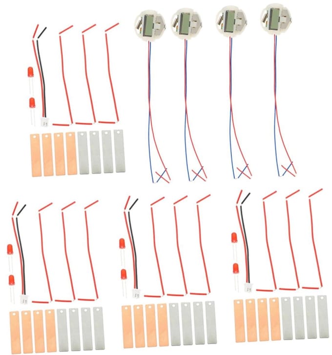 Fruit Batterij Kit - Wetenschaps Experiment - Educatief Project - Praktische Introductie STEM - 4 Sets - Diverse Kleuren