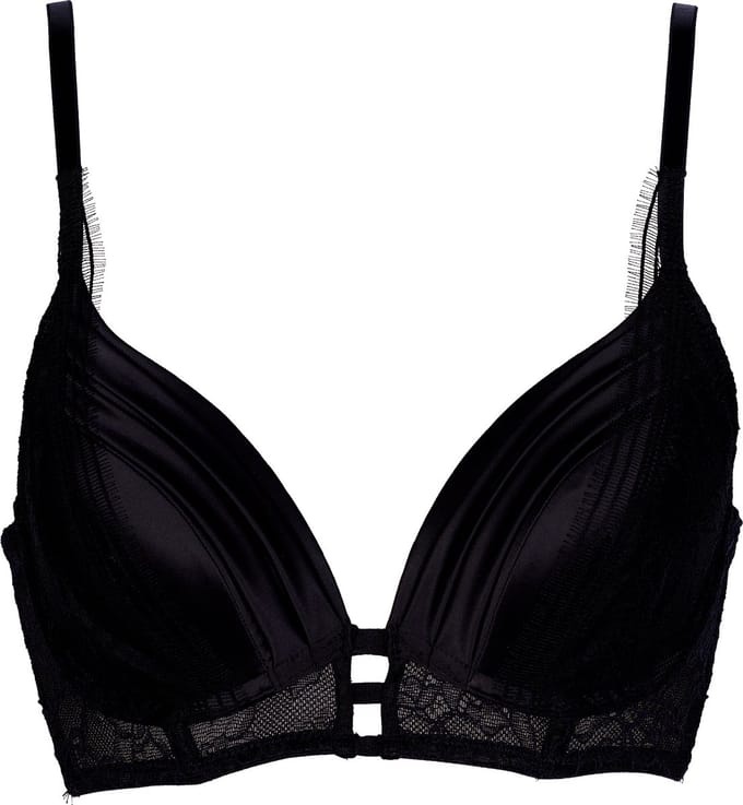 After Eden Toonya Push up longline bra with satin pleads Dames Beha - Black - Maat 75A