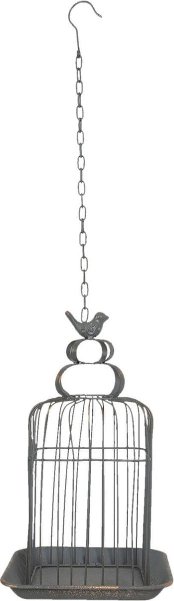 Clayre & Eef Vogelkooi Decoratie 27x27x46 cm Grijs IJzer