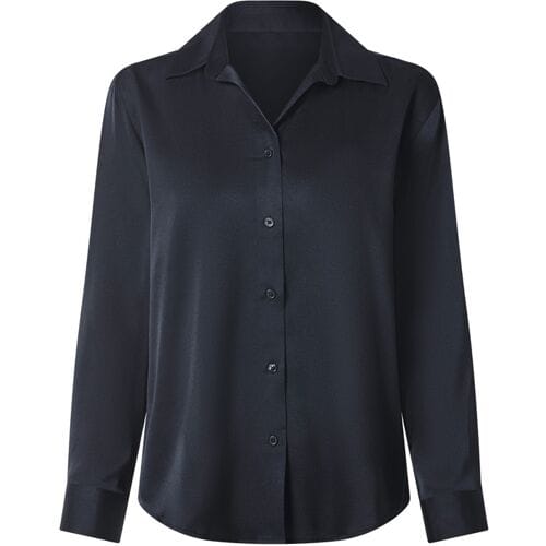 ESMARA Satijnen dames blouse (Marineblauw, S (36/38))