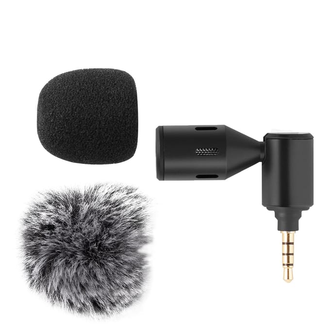 Mini-plug-in smartphone-microfoon Mobiele telefoon-microfoon Cardioïde pickup Type-C-stekker 90° hoek 3.5mm Plug