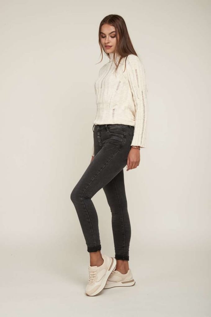Broek Toxik3 5 button slim fit grey jeans