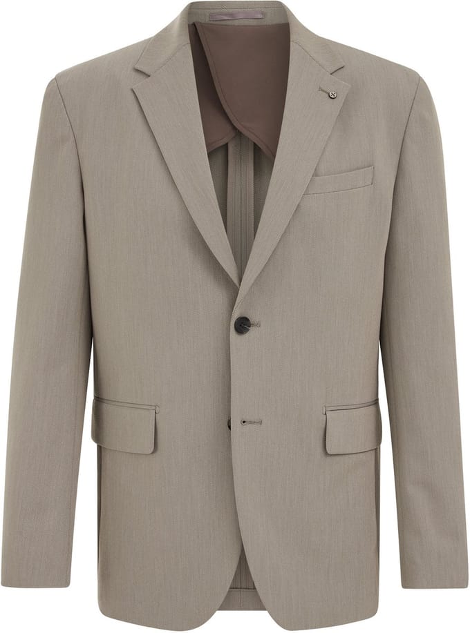 WE Fashion Heren slim fit blazer van twill met stretch