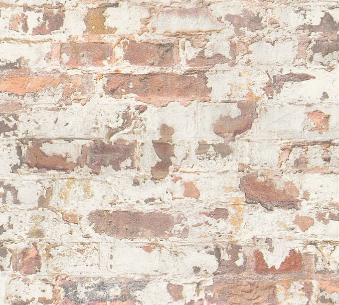 STEEN EN BETONLOOK BEHANG | industrieel - Oranje Wit Rood Grijs - A.S. Création Elements 2