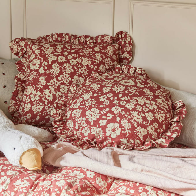 LOBERON Kussen set van 2 Frambelle rood/crème