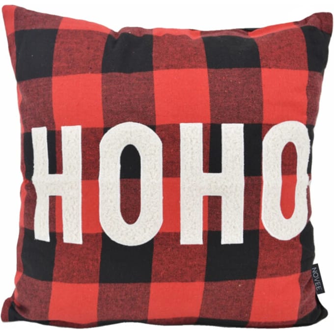 NOVÉE Sierkussen hoho kerst ruit | 45 x 45 cm | katoen