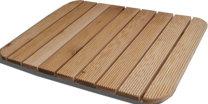 Doucheplank Hout - Douchemat Lariks - Douchebak Gebruik - Antislip Profiel - 69 x 54 cm - Natuurlijk