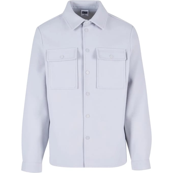 Urban Classics Plain Overshirt Longsleeve lichtgrijs XL - Polyester - Basics