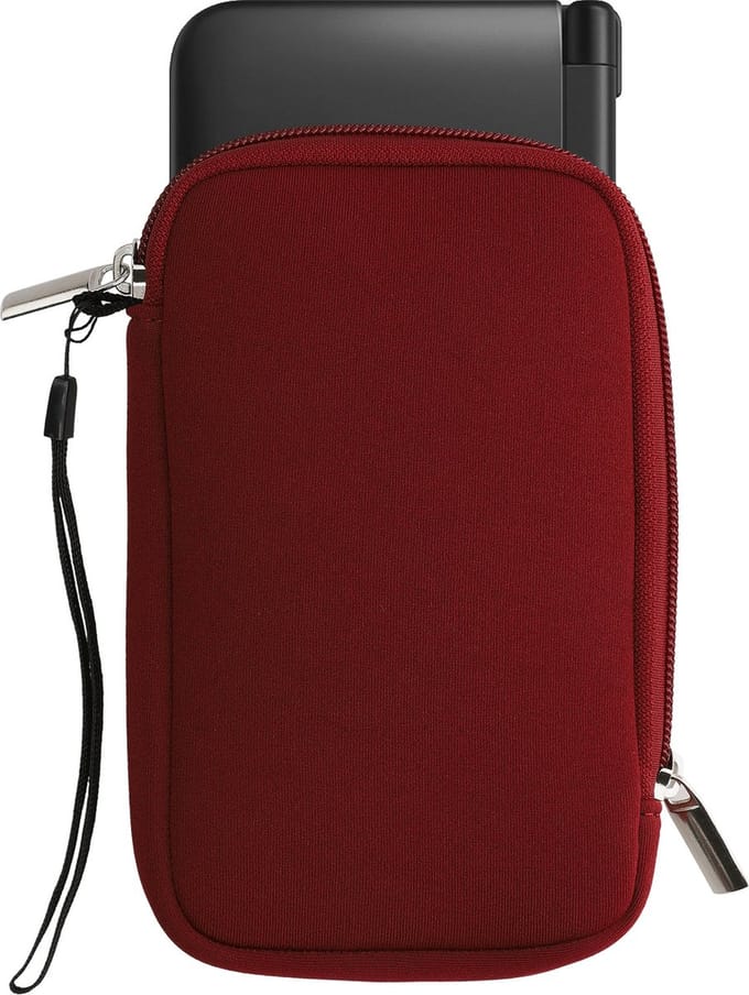 kwmobile Carrying Case Compatible with Nintendo 3DS XL - Neoprene Console Pouch with Zipper - Bordeaux