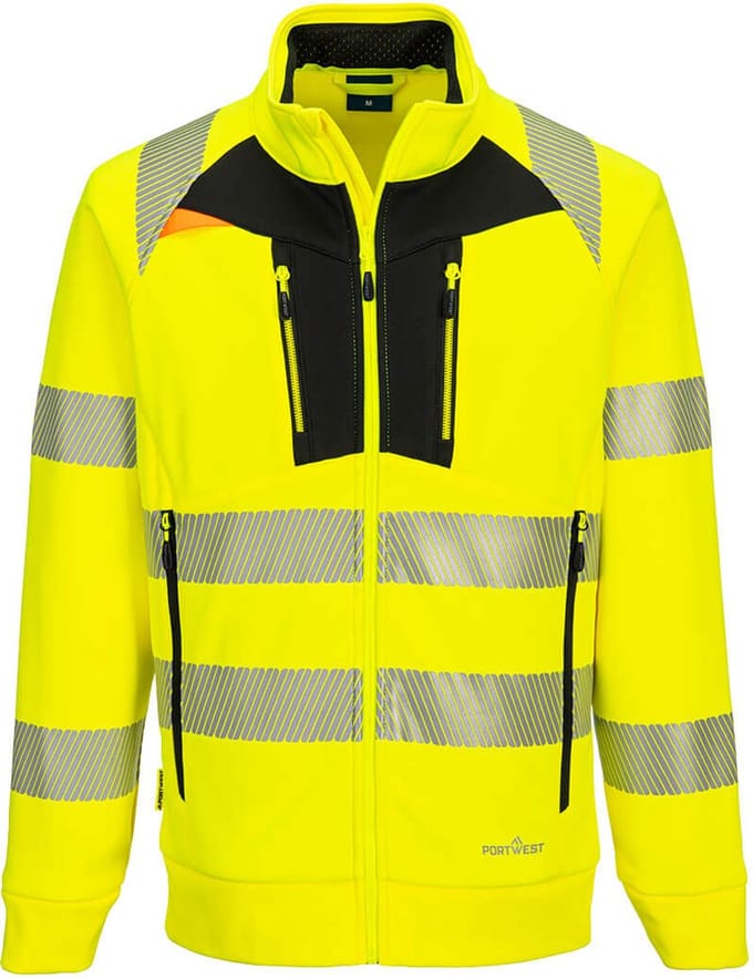 Portwest DX4 Hi-Vis Sweatshirt met rits DX477 - Geel/Zwart - M