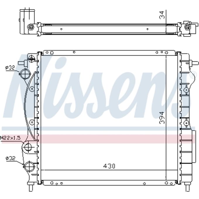Radiator, motorkoeling NISSENS 63968A