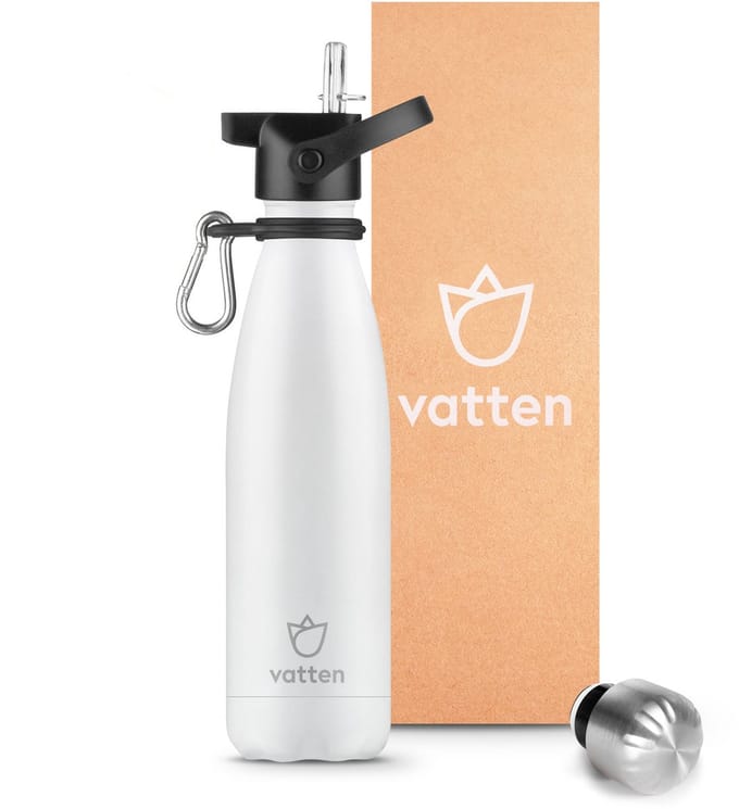 Vatten® Drinkfles RVS - 500 ml - Wit - Waterfles - Isoleerfles - Thermosfles - Drinkbus