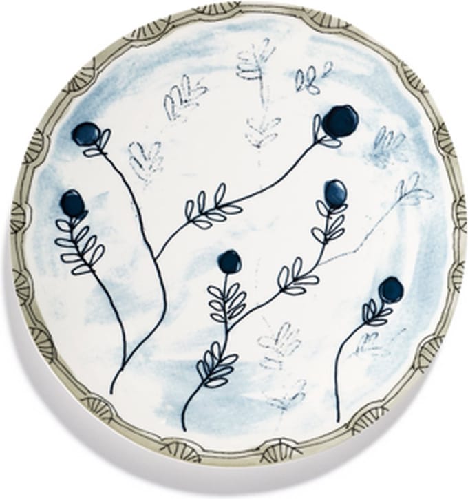 MARNI Midnightflowers - Bord L Mirtillo Tea 28 cm - 2 stuks