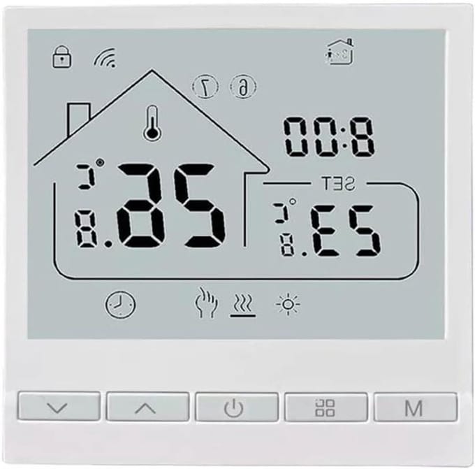 Digitale Thermostaat - Slimme Regelaar - Vloerverwarming Bediening - 5-2 Dagen Programmering - 10 x 5 x 5 cm - Wit
