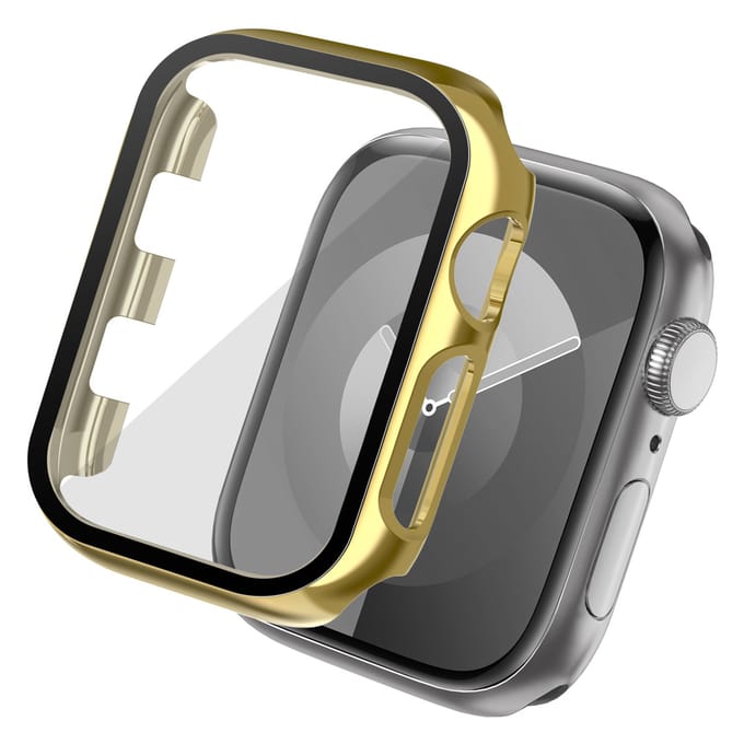 Hoesje Full Cover - Geschikt voor Apple Watch 1 / 2 / 3 - 38 mm - Screen protector - Case/Cover - Goud