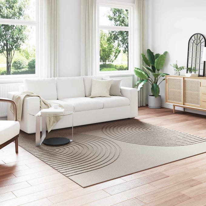 vidaXL - Binnen - kleed - GALATI - Beige - 240 - x - 240 - cm - Polyester
